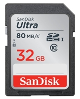 SanDisk Ultra 32GB SDHC bis zu 80 MB/Sek, Class 10 Speicherkarte FFP -